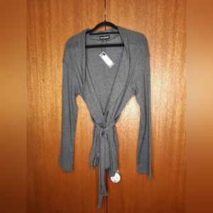 NWT PrettyLittleThing Charcoal Knit Cardigan Size S